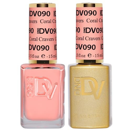 DND Gel Polish Set, Coquette Collection, UV/LED Gel Polish and Air Dry Nail Lacquer, Matching Chip-Free Polish Duo, 090 Coral Cravers, 0.5 Fl Oz | Amazon (US)
