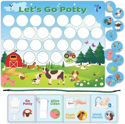 Bright Seed Reusable Magnetic Animals Potty Chart, Potty Training for Boys, Potty Training Chart ... | Amazon (US)