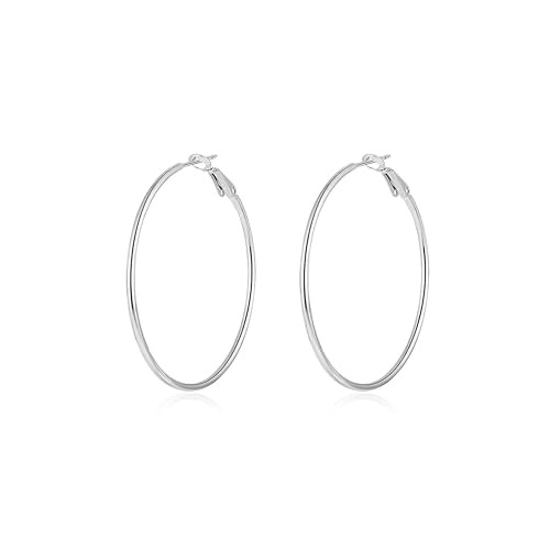 4 Pairs Silver Gold Hoop Earrings for Women | 14K Gold Plated Hoop Earrings Set Hypoallergenic Ea... | Amazon (US)