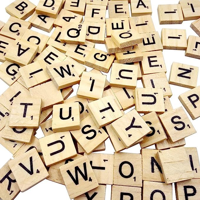 Sunnyglade 500PCS Wood Letter Tiles/ Wooden Scrabble Tiles A-Z Capital Letters for Crafts, Pendan... | Amazon (US)