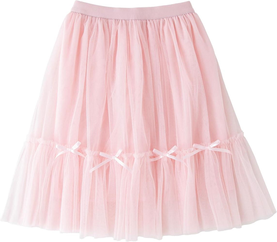 Jastore Girls High Waist Tulle Skirts A-line Mesh Skirt Midi Tutu Skirts Dress for Toddler Girl | Amazon (US)