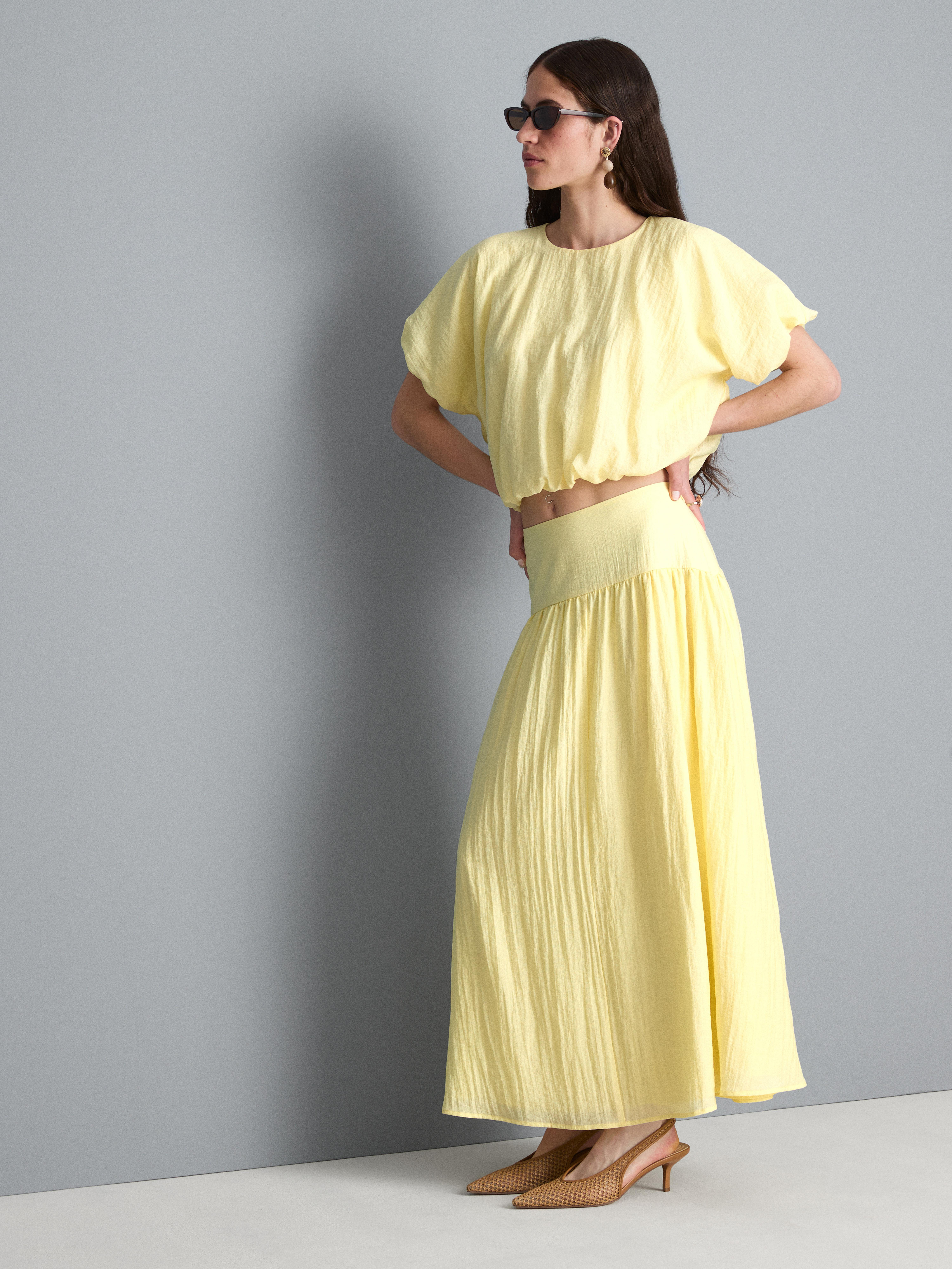 Dropped Waist Midi Skirt | Primark UK
