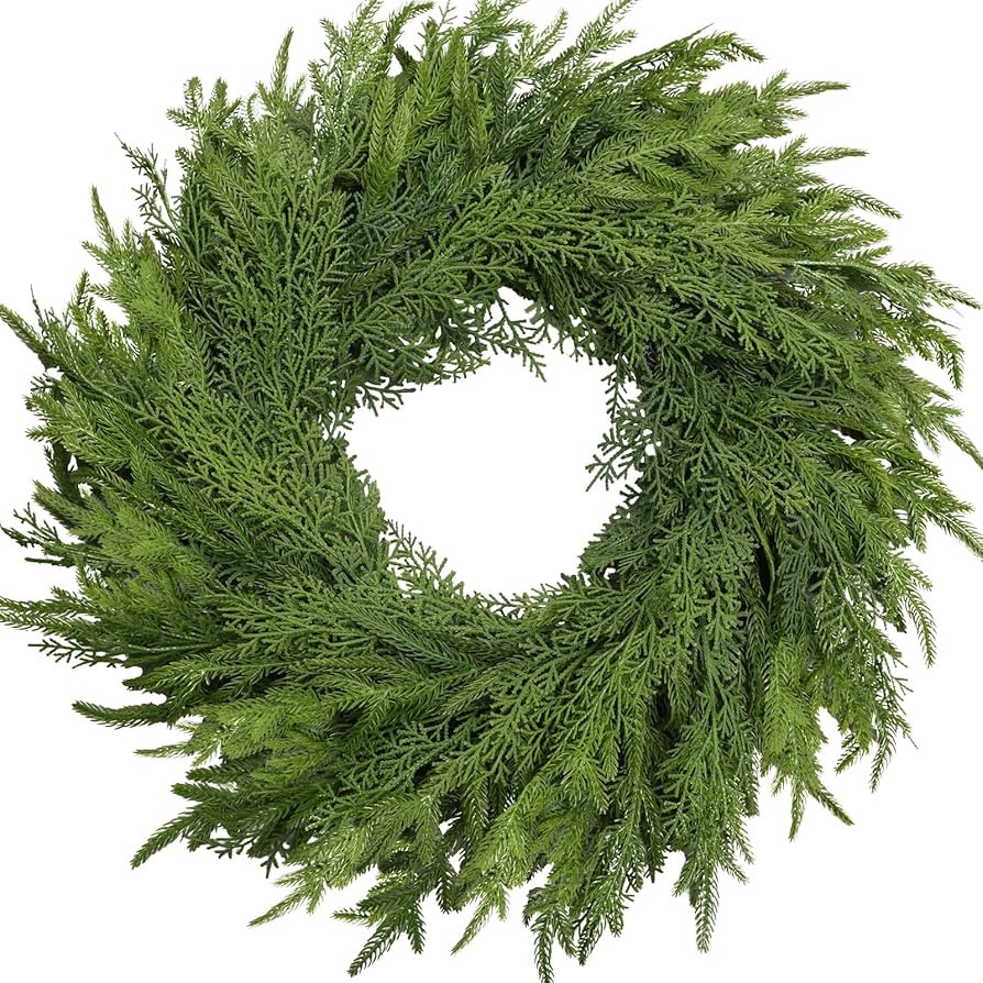 26 Inch Christmas Wreath, Christmas Wreaths for Front Door, Artificial Pine Wreath for Table Wall... | Amazon (US)