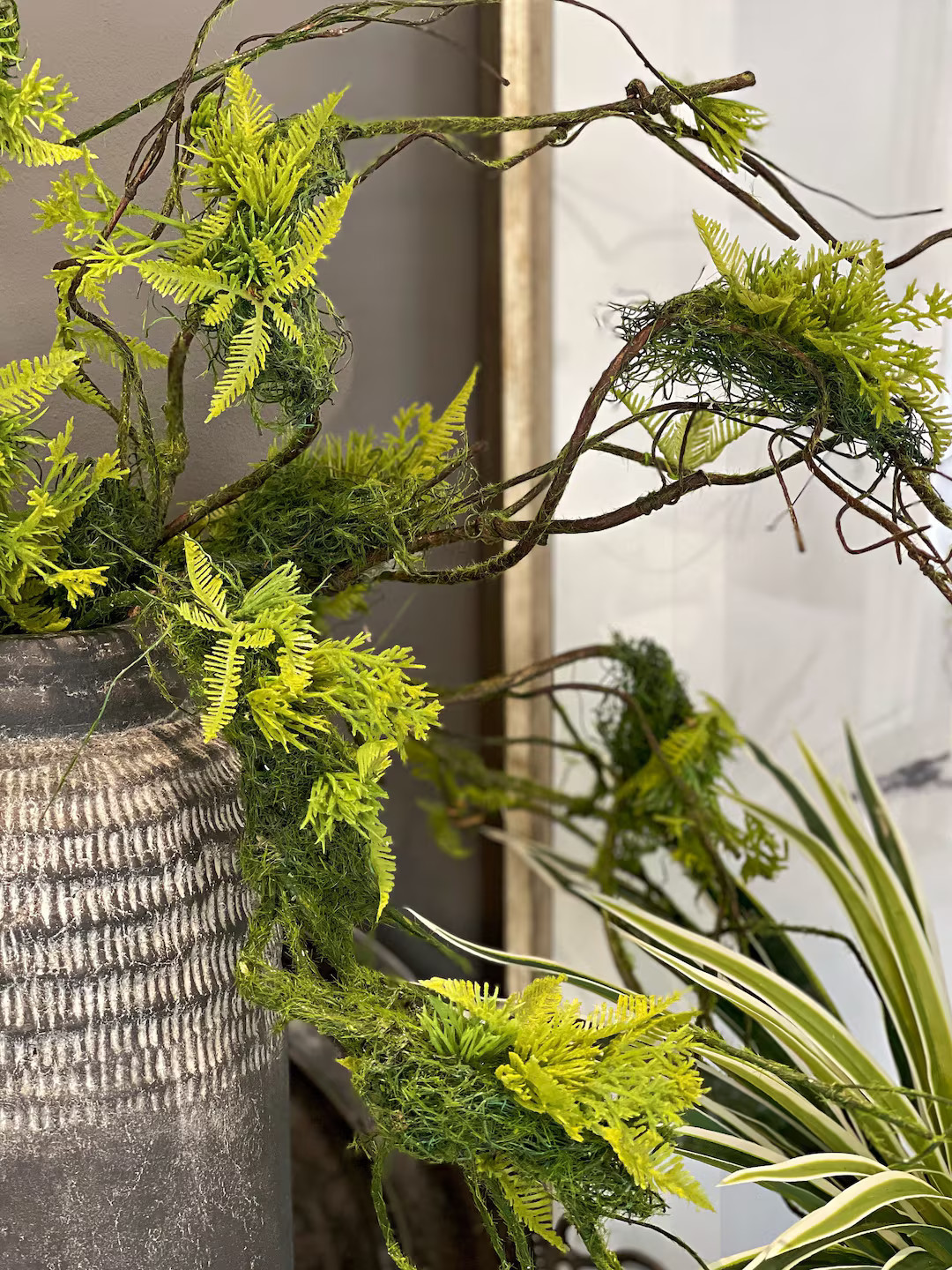 Moss Vine Tree branches, moss and ferns covered roots, artificial greenery, DIY flower arrangemen... | Etsy (US)