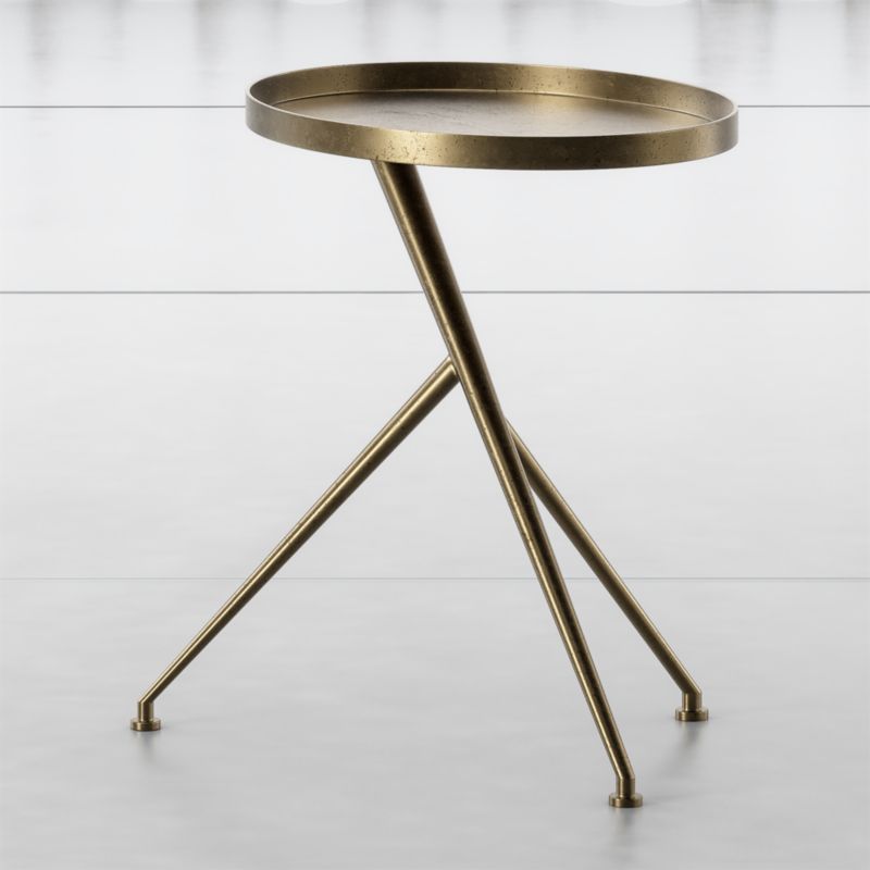 Cecilia Raw Brass Metal Accent Table + Reviews | Crate and Barrel | Crate & Barrel