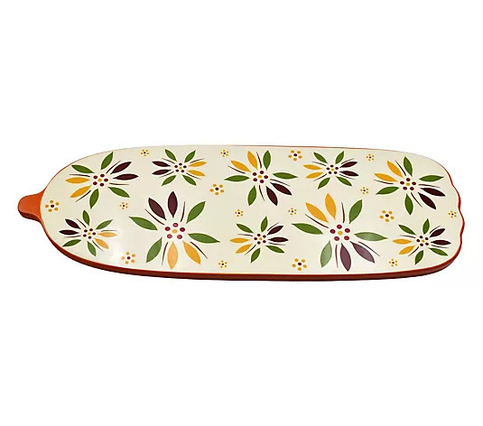 Temp-tations Seasonal Stoneware 20" Pumpkin Serving Board - QVC.com | QVC