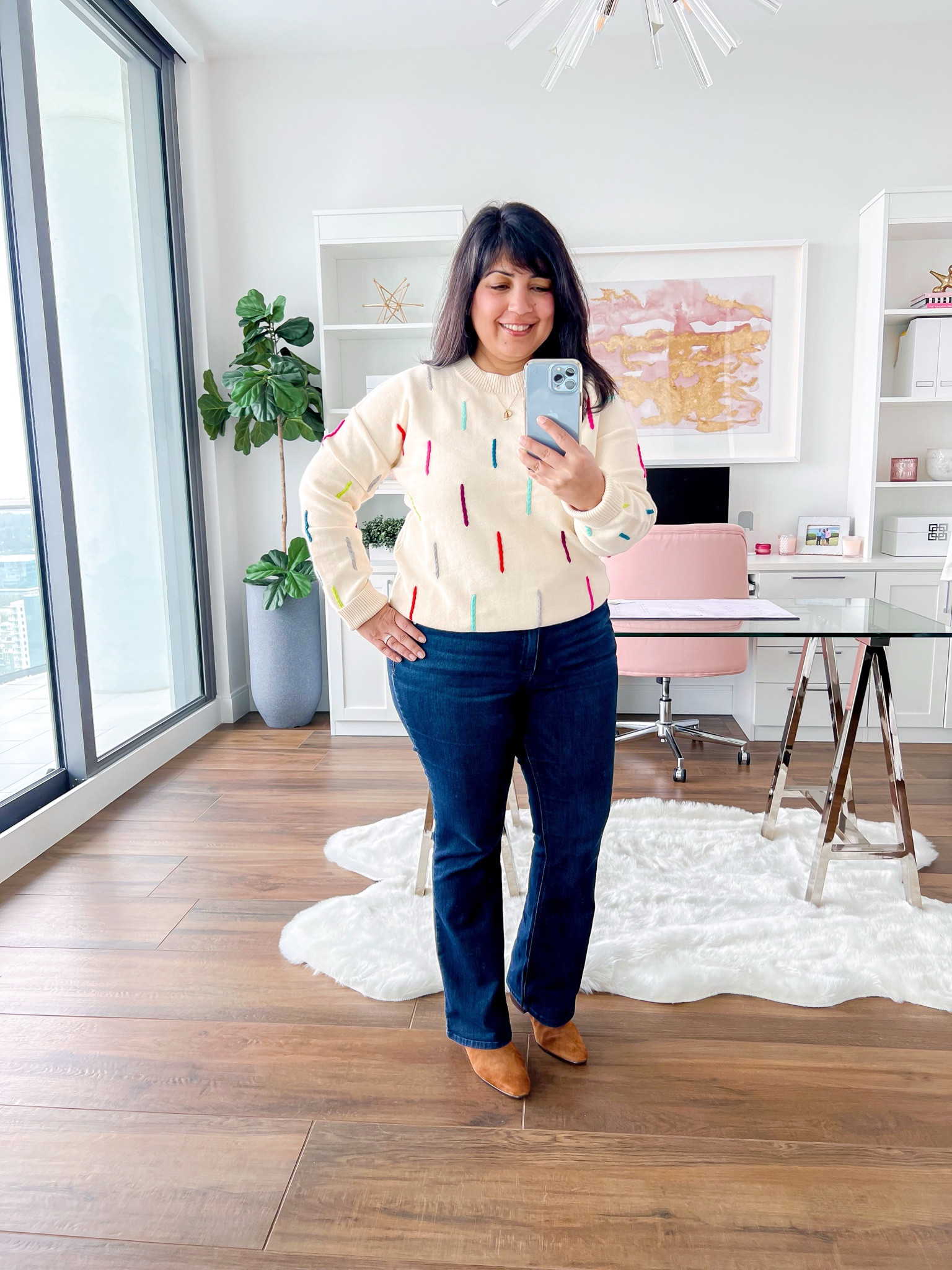 Avara Early Black Friday Sale! Buy One Get One 50% off sitewide!
Fall outfit! Avara THML sweater size large. Wit and Wisdom itty bitty bootcut jeans size 12 petite. J. Crew suede boots true to size. Electric Picks necklace. All of these pieces make great gifts for the holidays! 

#LTKCyberWeek #LTKGiftGuide #LTKSaleAlert