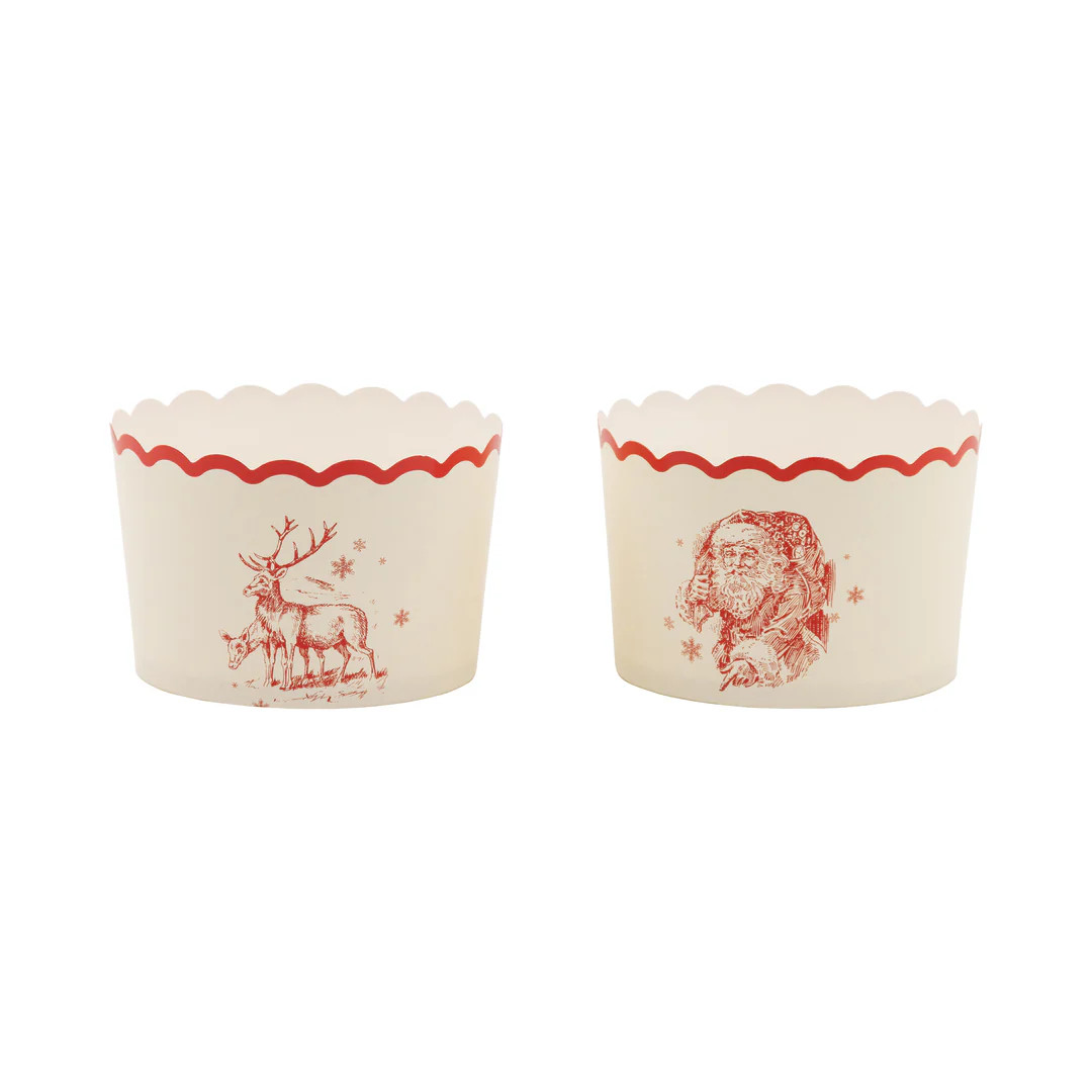 JUMBO Traditional Santa Deer 8 oz Baking Cups | My Mind's Eye