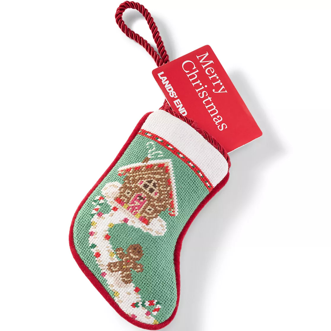 Mini Needlepoint Christmas Stocking | Lands' End (US)
