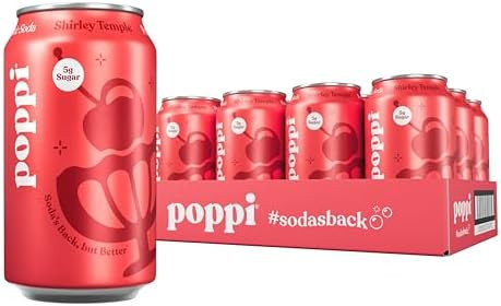 Poppi Prebiotic Soda, Shirley Temple, 12 Oz, 12 Pack | Amazon (US)