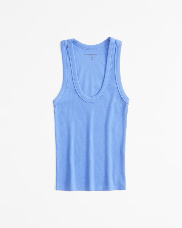 Essential Rib Tuckable Scoopneck Tank | Abercrombie & Fitch (US)