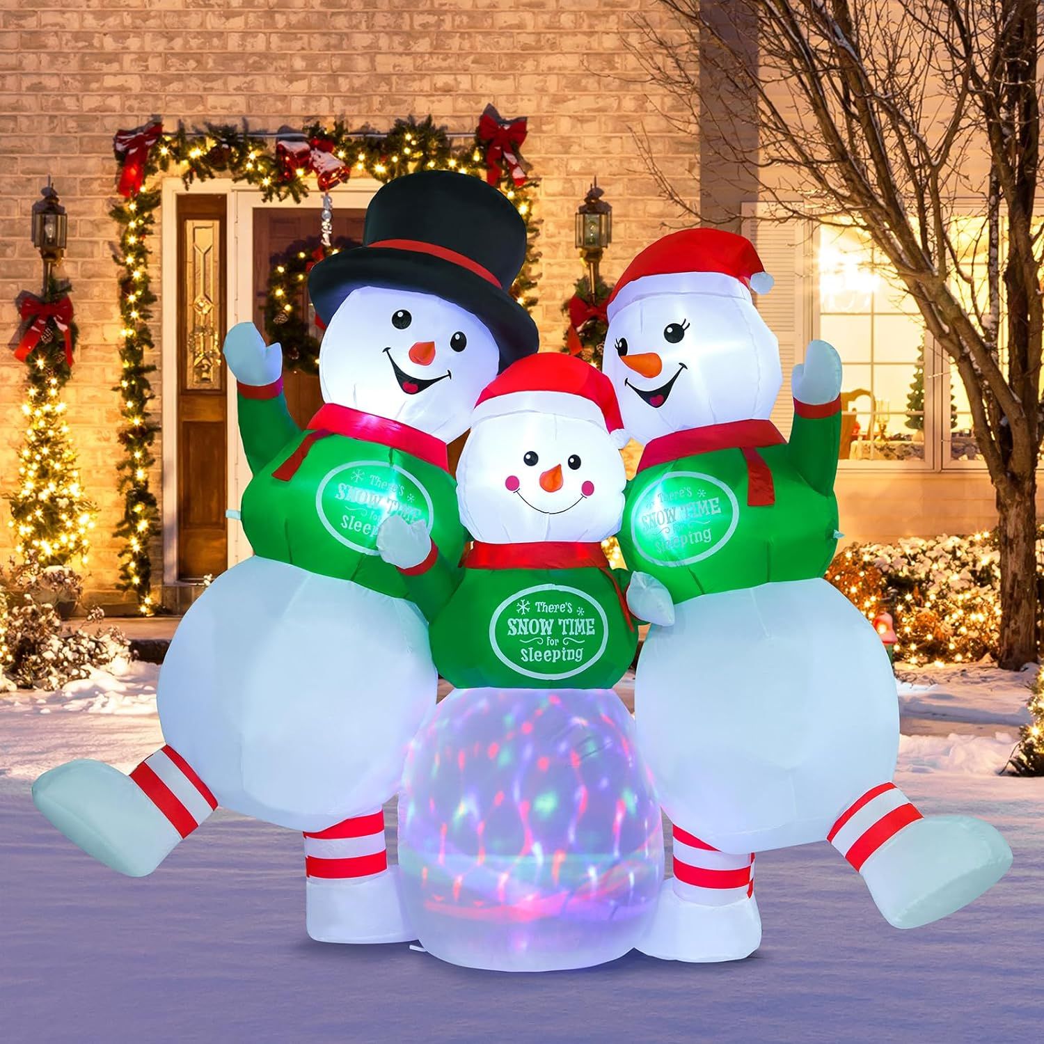 Wothfav 6.5FT Christmas Inflatable Snowman Family Outdoor Decoration, Christmas Blow Up Snowman Y... | Amazon (US)