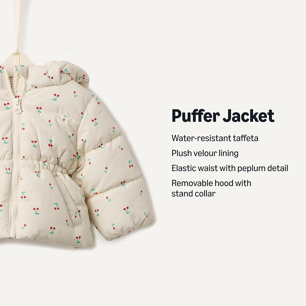 Amazon Essentials x Sofia Grainge Girls' Water-Resistant Hooded Puffer Jacket | Amazon (US)