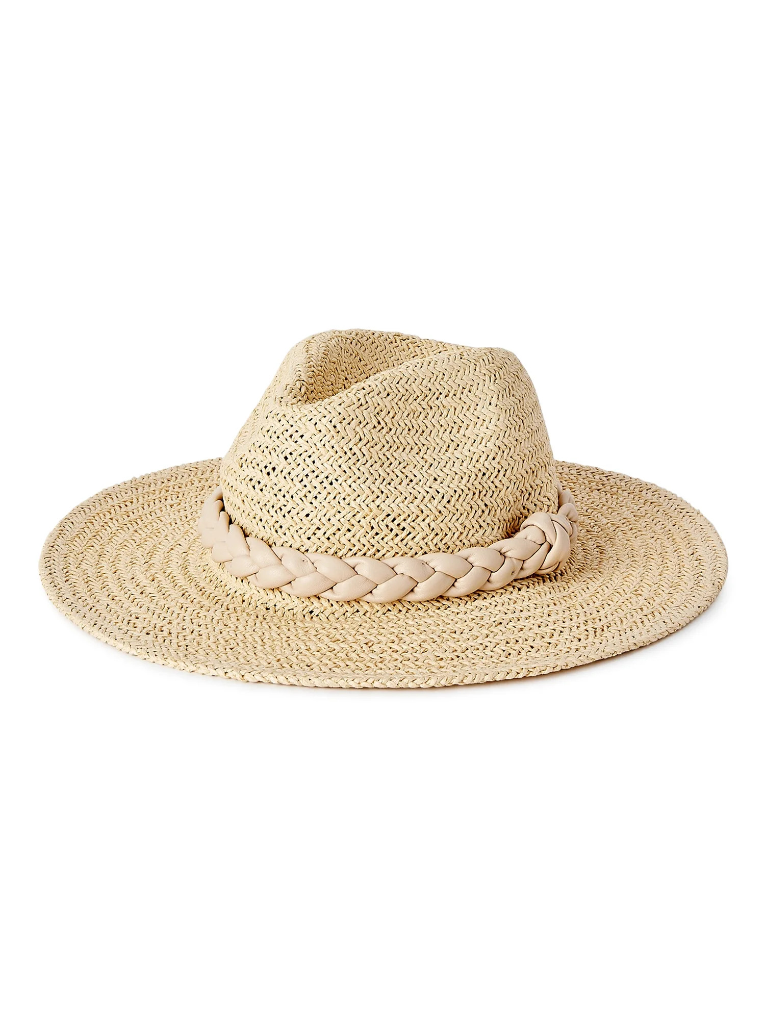 Madden NYC Women's Straw Fedora with Braided Band - Walmart.com | Walmart (US)