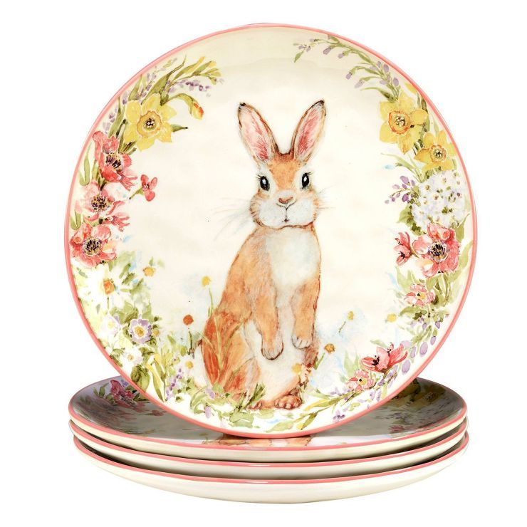 Set of 4 Easter Garden Dining Plates - Certified International | Target