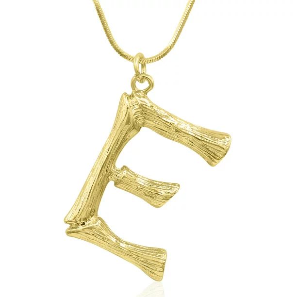 SuperJeweler - "D" Bamboo Initial Necklace In Gold Overlay, All Letters Available, Free 18 Inch S... | Walmart (US)