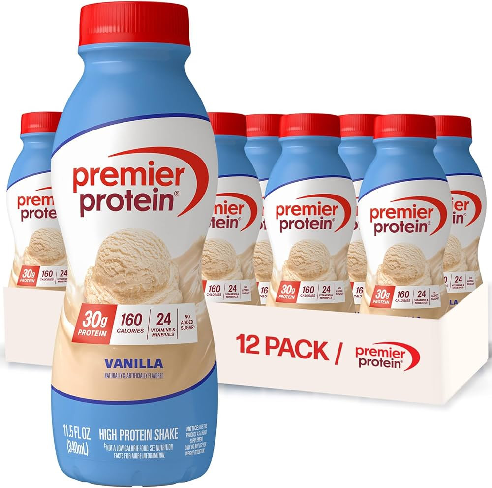 Premier Protein Shake, Vanilla, 30g Protein, No Added Sugar, 24 Vitamins & Minerals to Support Im... | Amazon (US)