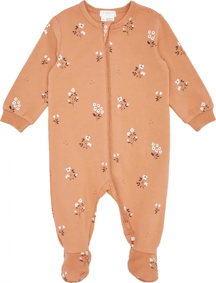 Sienna Floral Stretch Organic Cotton Footie | Nordstrom