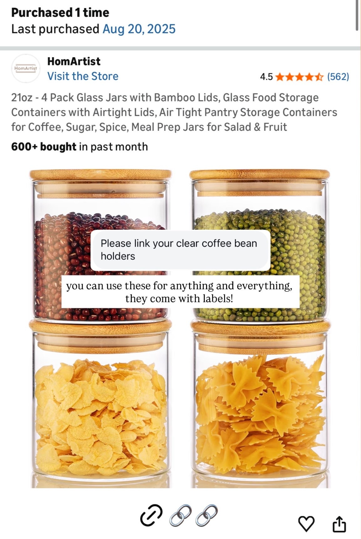 Amazon kitchen storage jars 