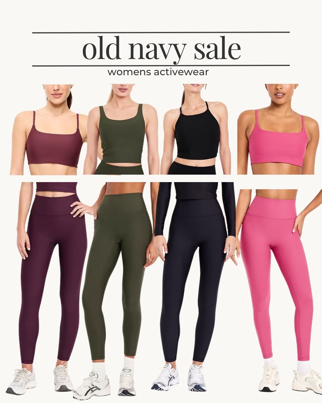 Workout outfits, old navy sale, matching set, matching workout set, affordable workout set, old navy activewear, black leggings, mom style, fit mom

#LTKFindsUnder50 #LTKActive #LTKSaleAlert