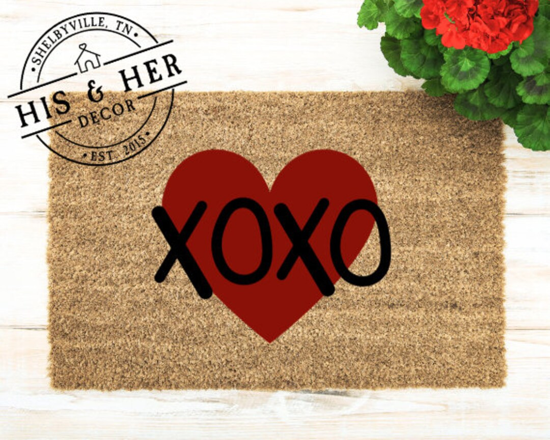 XOXO Door Mat, Valentines Day Decor, Valentines Doormat, Door Mat, Winter Doormat, Welcome Mat, H... | Etsy (US)