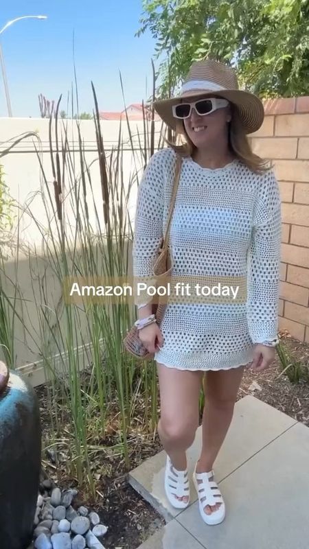 Amazon Pool side fit today 👙Check out my storefront for 🔗 info or comment LINK and I’ll send it straight to your DMs 🫶🏻✨ Thank you everyone who purchases through my links. 💗🙏🏻😘

#poolfit #summeroutfits #amazonfashion 

Style styling stylist fashion inspo inspiration ootd outfit of the day reel simple staple coverup sun hat beach bag pool bag khaki bag mesh bag 