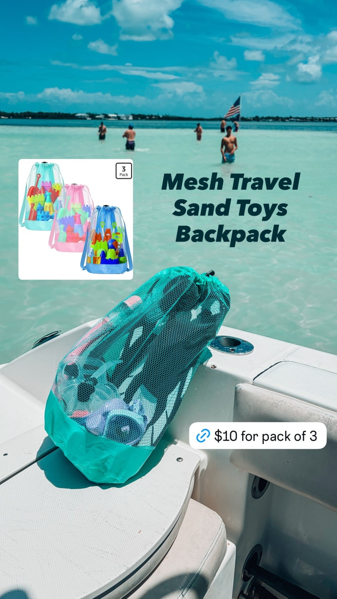 Mesh Travel Sand Toys Backpack!!! $10 for pack of 3☀️🌊