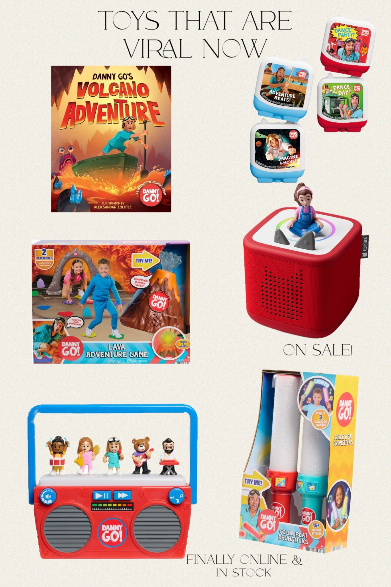 Toys that are trending and everyone is searching for then are online &amp; in stock!!!! 
Danny Go! Color Beat Light-Up Musical Drumsticks Toy for Kids Ages 3 and Up | Danny Go! Music Mix-Up Boombox - Interactive Toy with Lights and Sounds for Kids | tonies Toniebox 2 Audio Player Bundle for Kids 1+ with Ms. Rachel - Sunset Red

#LTKmomlife

#LTKHoliday #LTKKids #LTKGiftGuide