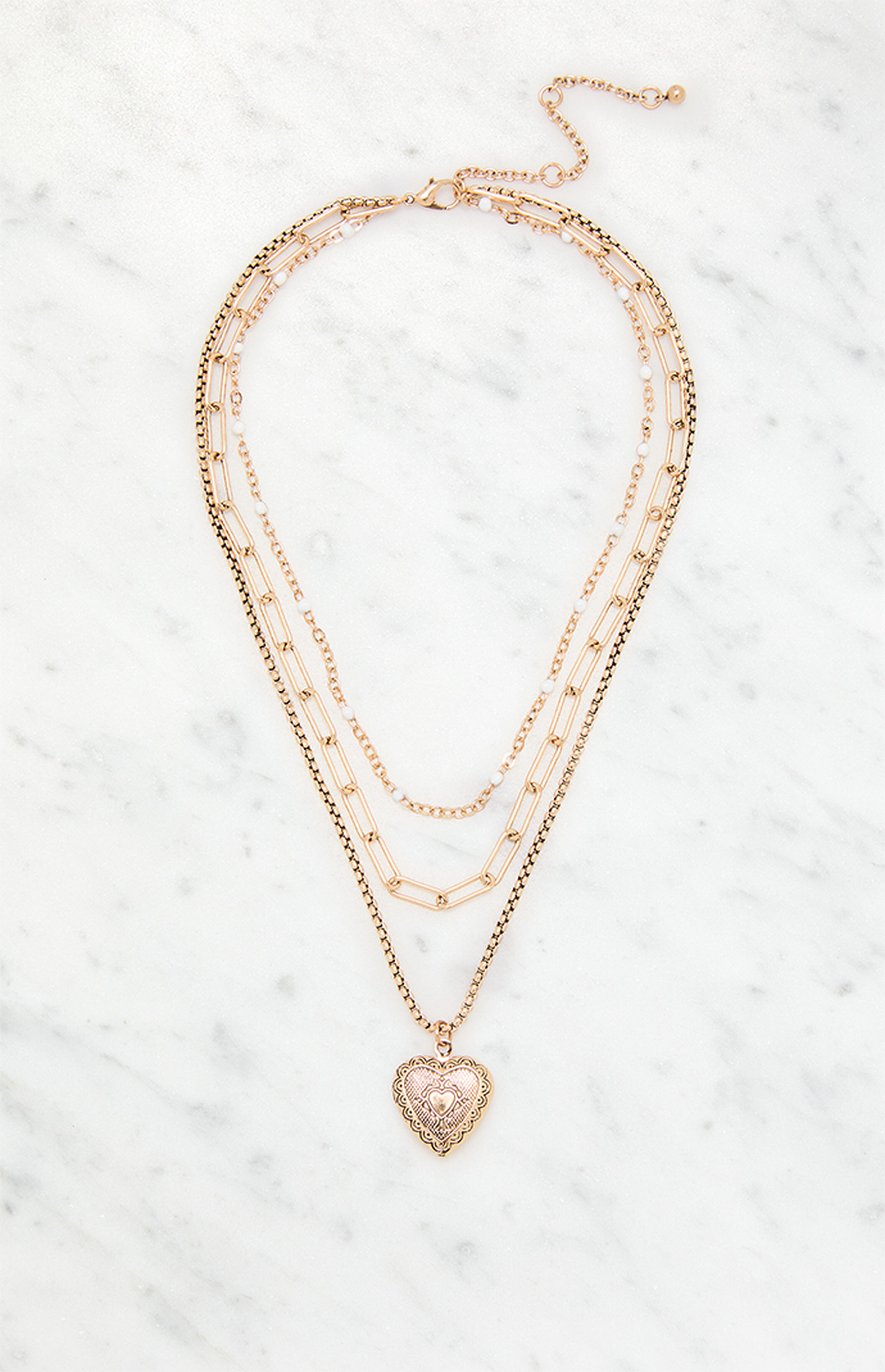 LA Hearts Olivia Heart Layered Necklace | PacSun