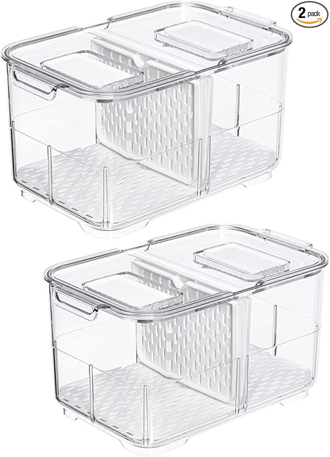 Slideep Food Storage Containers Fridge Produce Saver, Stackable Refrigerator Organizer Keeper Fol... | Amazon (US)