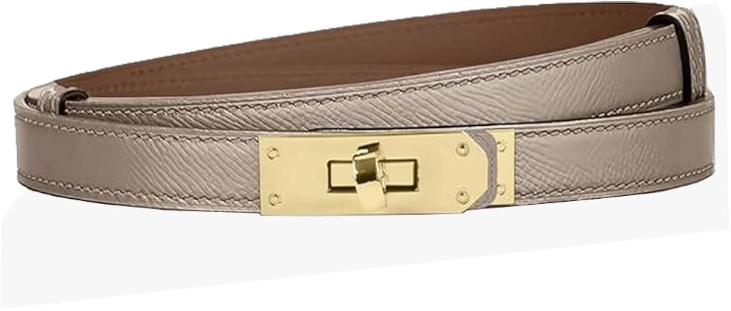 PACDE Western Thin Leather Women Skinny Adjustable Belt Slim Dresses Coat Turn Lock Ladies Waistb... | Amazon (UK)