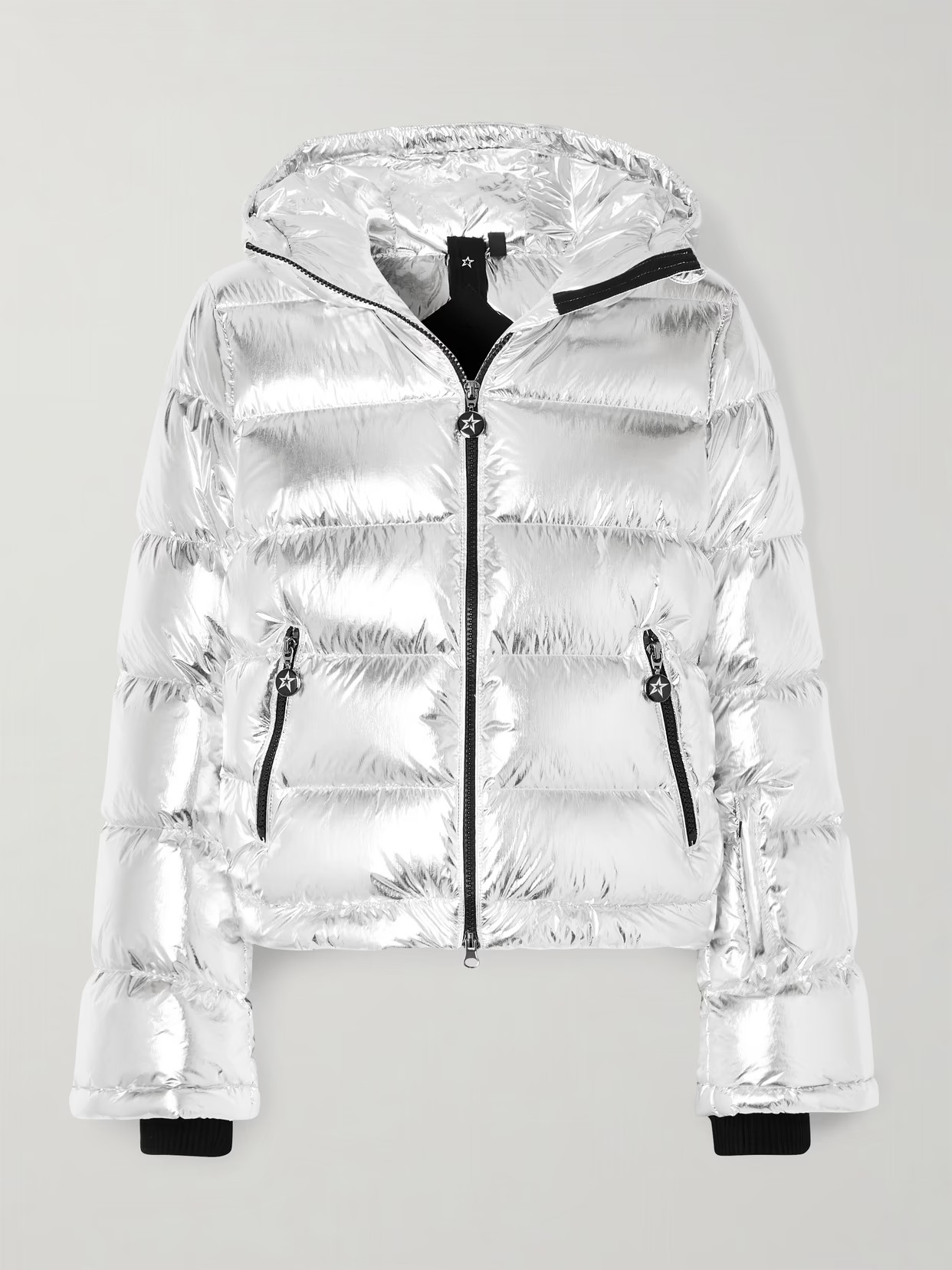 Perfect Moment - Hooded Metallic Down Ski Jacket - Silver | NET-A-PORTER (US)