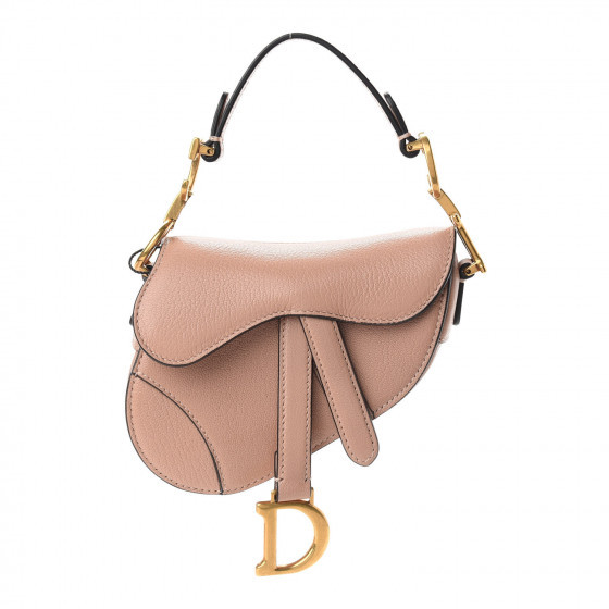 CHRISTIAN DIOR Goatskin Micro Saddle Bag Rose Des Vents | FASHIONPHILE (US)