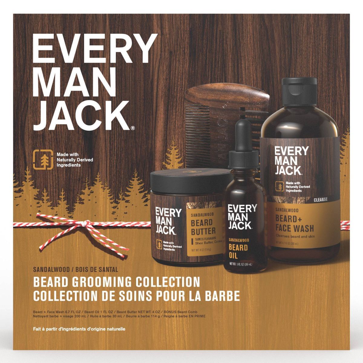 Every Man Jack Men's Sandalwood Beard Kit Holiday Gift Set, Face Wash, Beard Butter, Beard Oil an... | Target