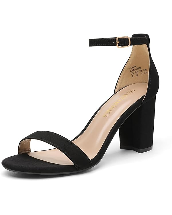 DREAM PAIRS Women's Chunk Low Heel Pump Sandals | Amazon (US)