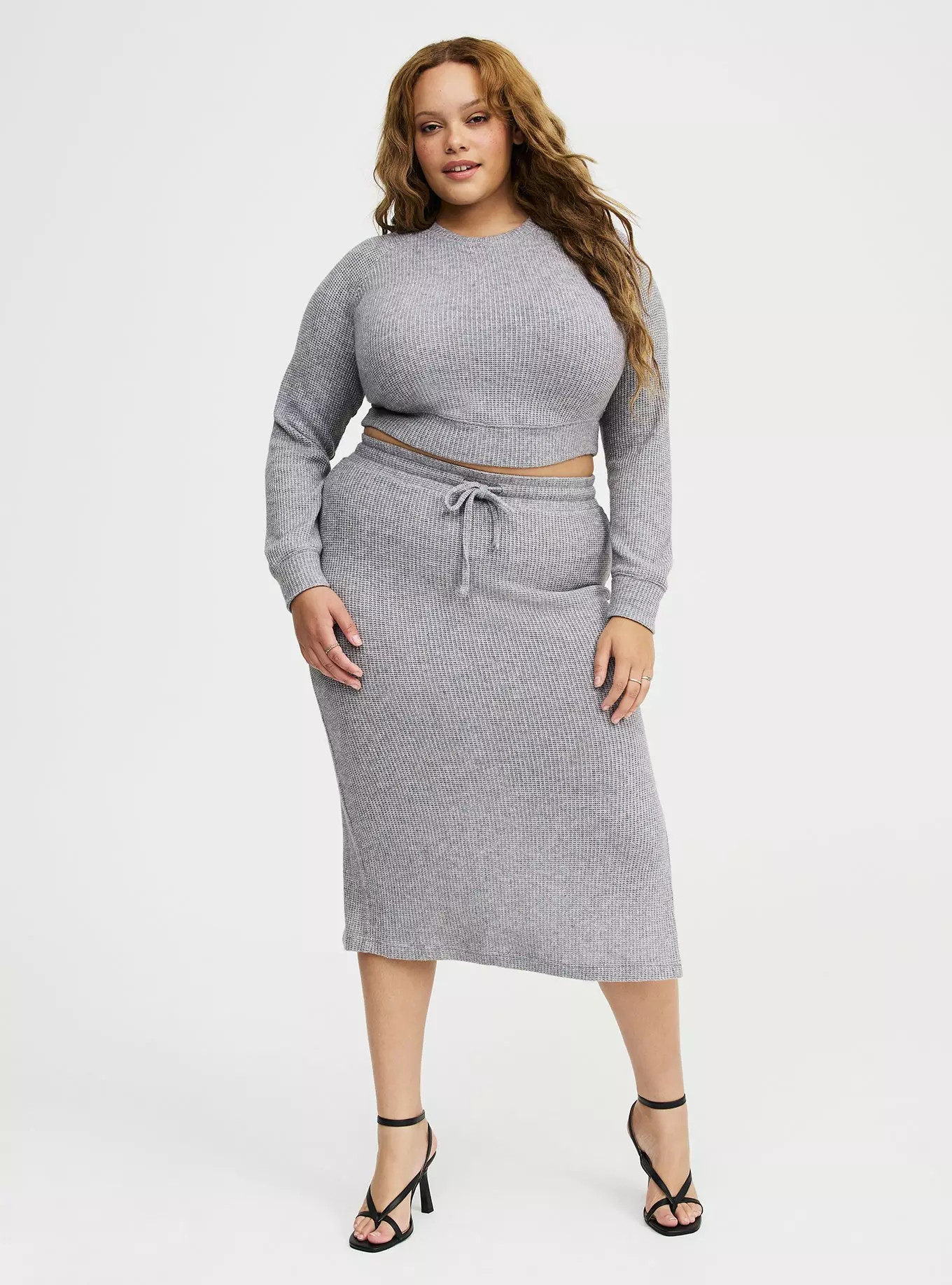 Waffle Knit Sweatshirt Skirt Set | Torrid (US & Canada)