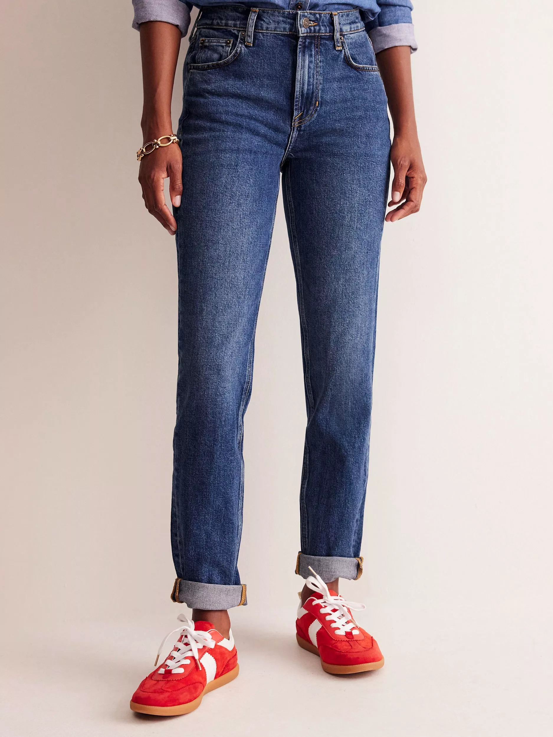 BodenMid Rise Girlfriend Jeans, Mid Vintage | John Lewis (UK)