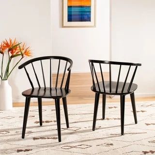 Safavieh Country Classic Dining Blanchard Black Dining Chairs (Set of 2) - 21.3" x 20.5" x 29.9" | Bed Bath & Beyond
