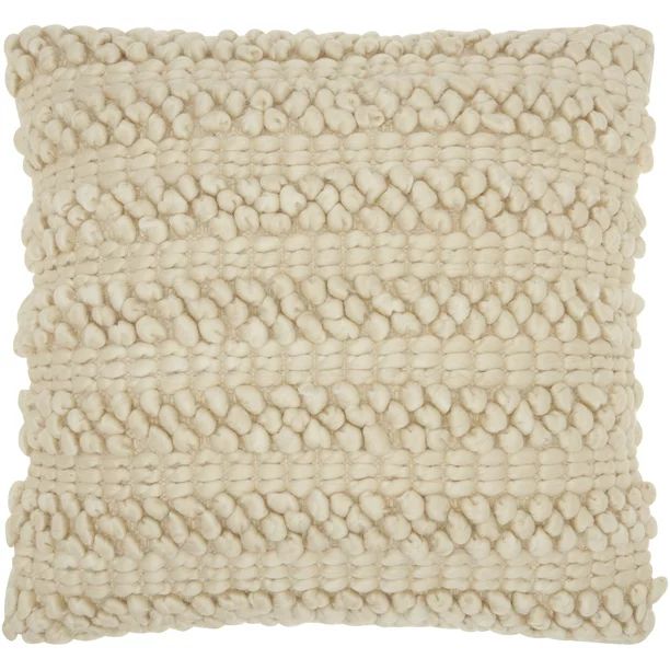 Nourison Life Styles Solid Beige Decorative Throw Pillow, 20" x 20" - Walmart.com | Walmart (US)