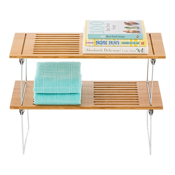 Large Bamboo Stackable Shelf | The Container Store