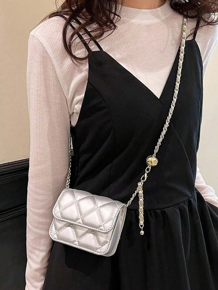 Spring And Summer Trend, Simple And Versatile, High-End Texture, Diamond Embroidered Gold Ball Ch... | SHEIN