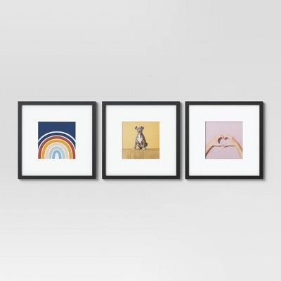 (Set of 3) 14.5" x 14.5" Matted to 8" x 8" Gallery Frames - Room Essentials™ | Target