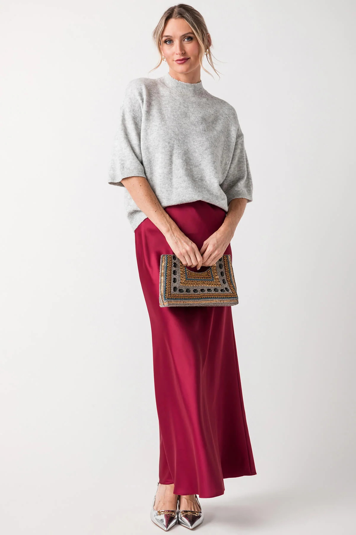 Look by M Mockneck Half Sleeve Sweater | Social Threads