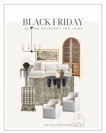 Living room furniture and decor, all on sale for Black Friday, living room mood board, cofffee table, sectional, nesting side tables, arch cabinet, vases on sale, art on sale, landscape art, chandelier sale, accebt chair, dining room chair 

#LTKsalealert #LTKCyberweek #LTKhome
