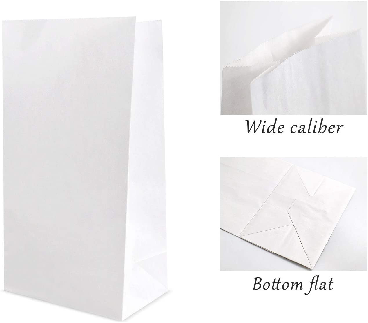 Kslong Small White Paper Bags, 50PCS Mini paper Treat Bags for Party Favors, Paper Lunch Bag Bulk... | Amazon (US)