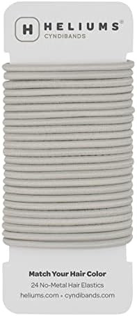 Cyndibands Elastic Hair Ties – Light Gray - No Damage 4mm Ponytail Holders for Women & Kids, 24... | Amazon (US)