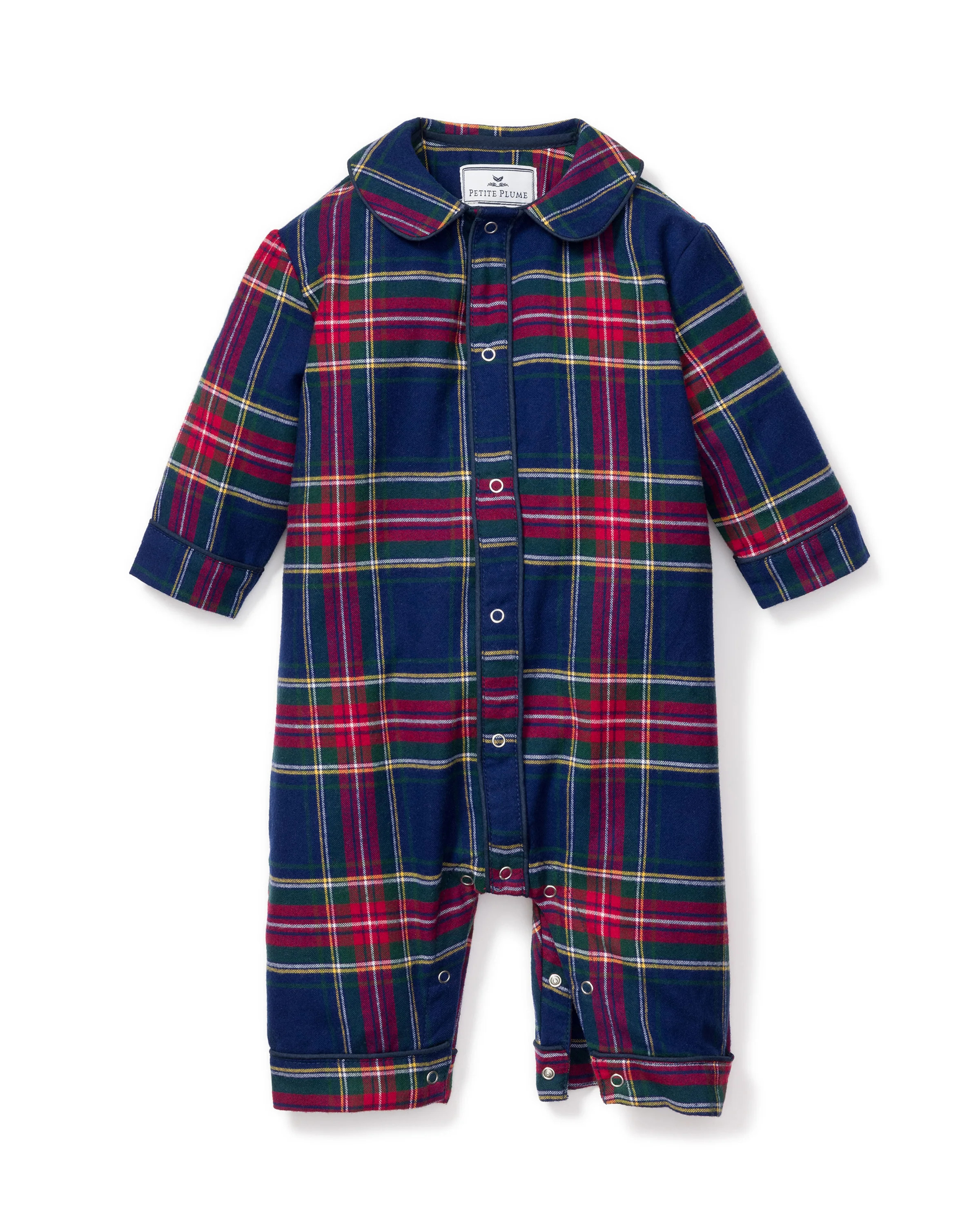 Baby's Brushed Cotton Cambridge Romper in Windsor Tartan | Petite Plume