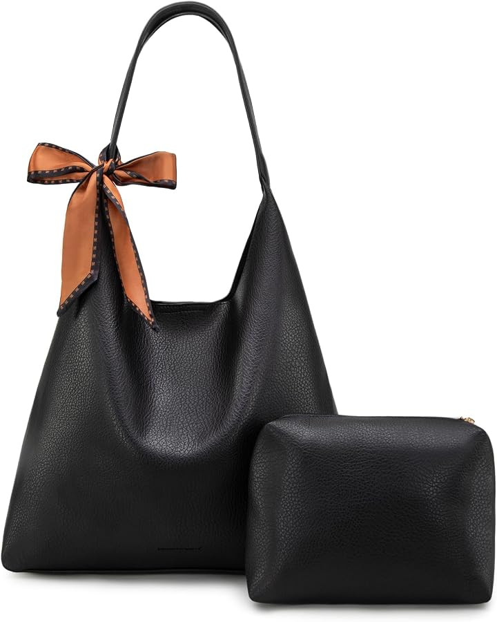 Montana West Slouchy Hobo Bag for Women Shoulder Purses and Handbags with Scarf | Amazon (US)