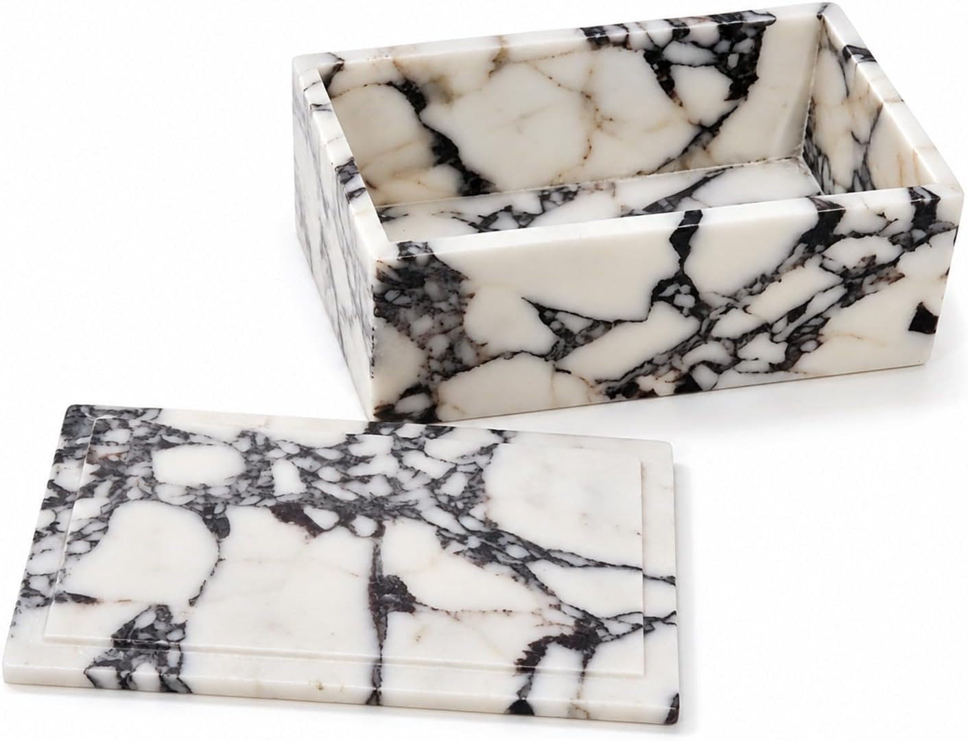 Natural Marble Rectangle Jewelry Box with Lid, 7.87 in | Amazon (US)