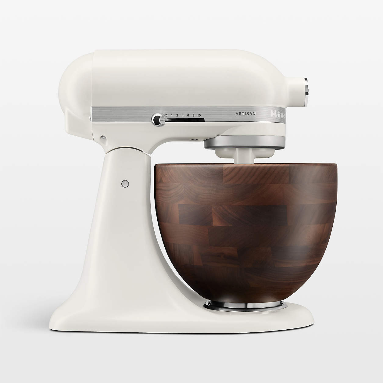 KitchenAid Artisan Series Porcelain White 5-Quart Tilt-Head Stand Mixer with Walnut Bowl + Review... | Crate & Barrel